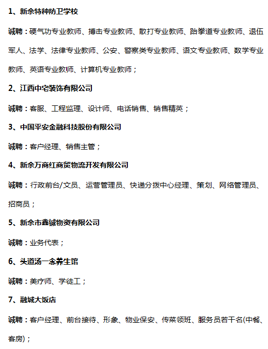 新余最新招工信息概覽